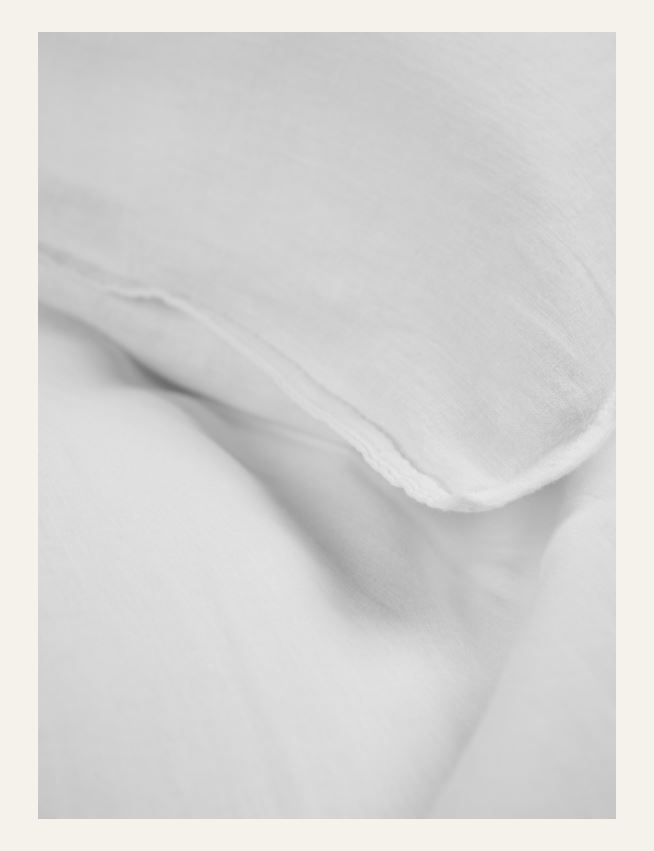 Lin & bomull sengesett hvit - 2