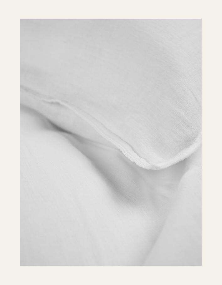 Lin & bomull sengesett hvit - 2