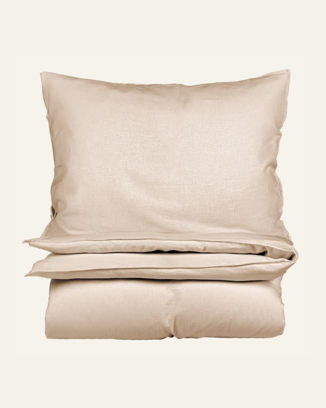 Lin & bomull sengesett natur - 200x220 cm natur - 1