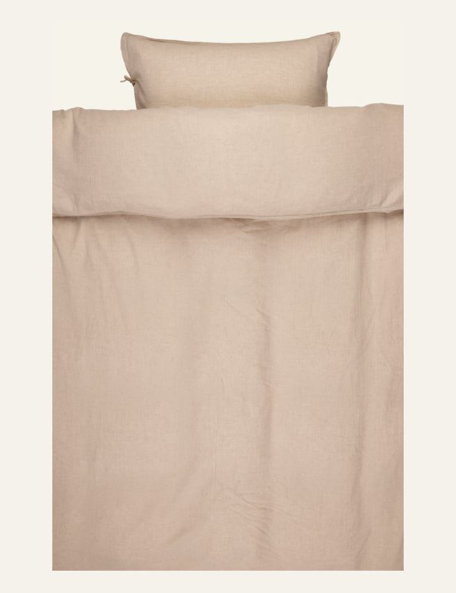 Lin & bomull sengesett natur - 2