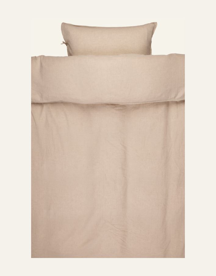 Lin & bomull sengesett natur - 2