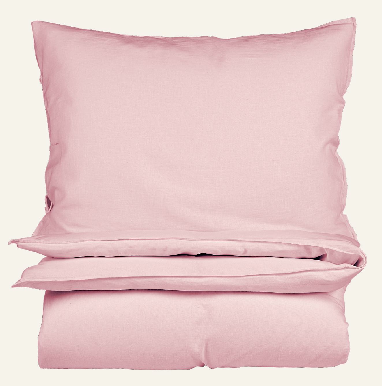 Lin & bomull sengesett pudderrosa - 140x200 cm pudderrosa - 1