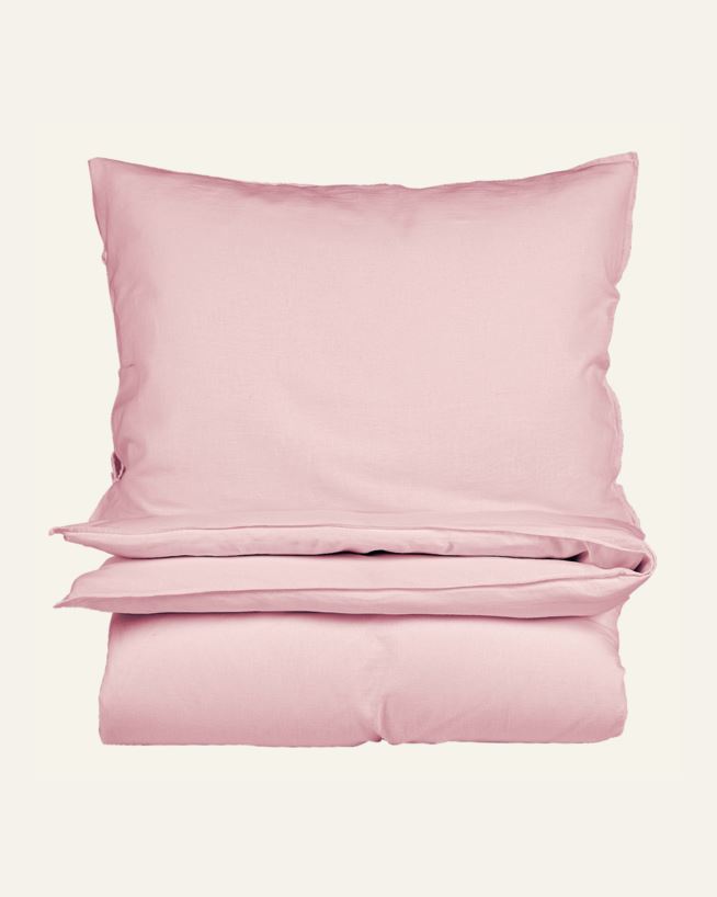 Lin & bomull sengesett pudderrosa - 140x200 cm pudderrosa - 1