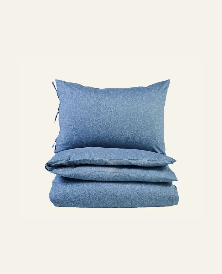 Økologisk bomull sengesett blå - 140x200 cm blå - 1