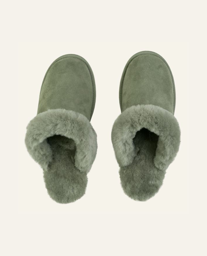 Skinntøfler olivengrønn - 39/40 olivengrønn - 1