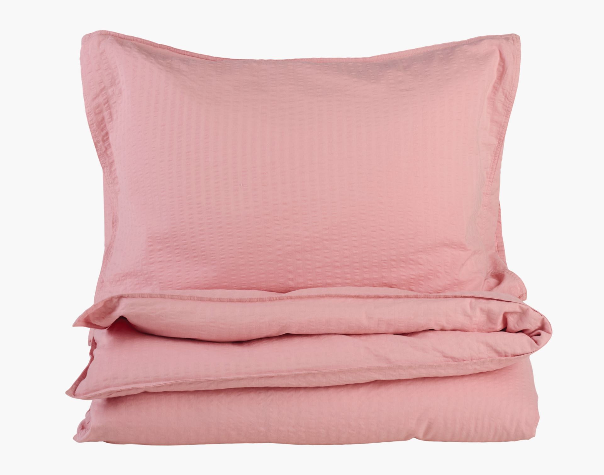 Krepp sengesett pudderrosa - 140x200 cm pudderrosa - 1