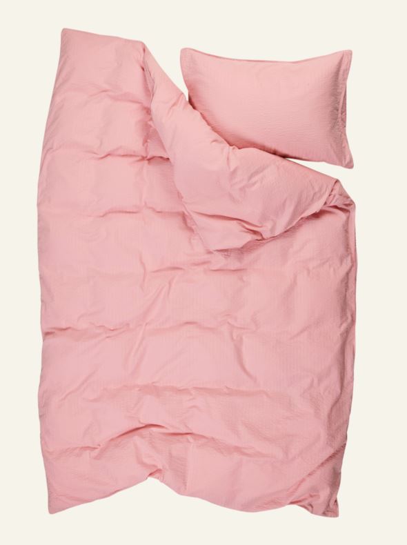 Krepp sengesett pudderrosa - 2
