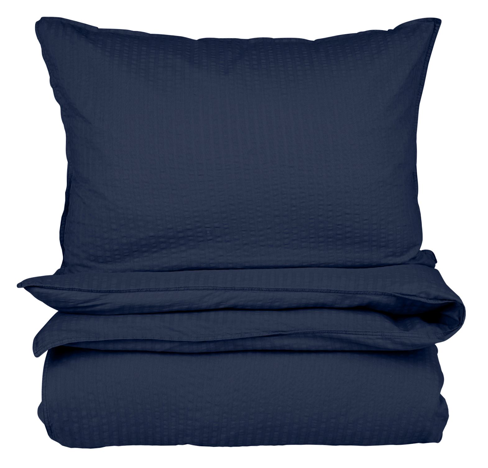 Krepp sengesett mørk blå - 140x200 cm mørk blå - 1