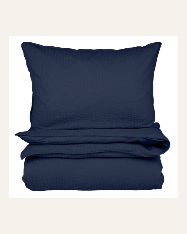 Krepp sengesett mørk blå - 140x200 cm mørk blå - 1