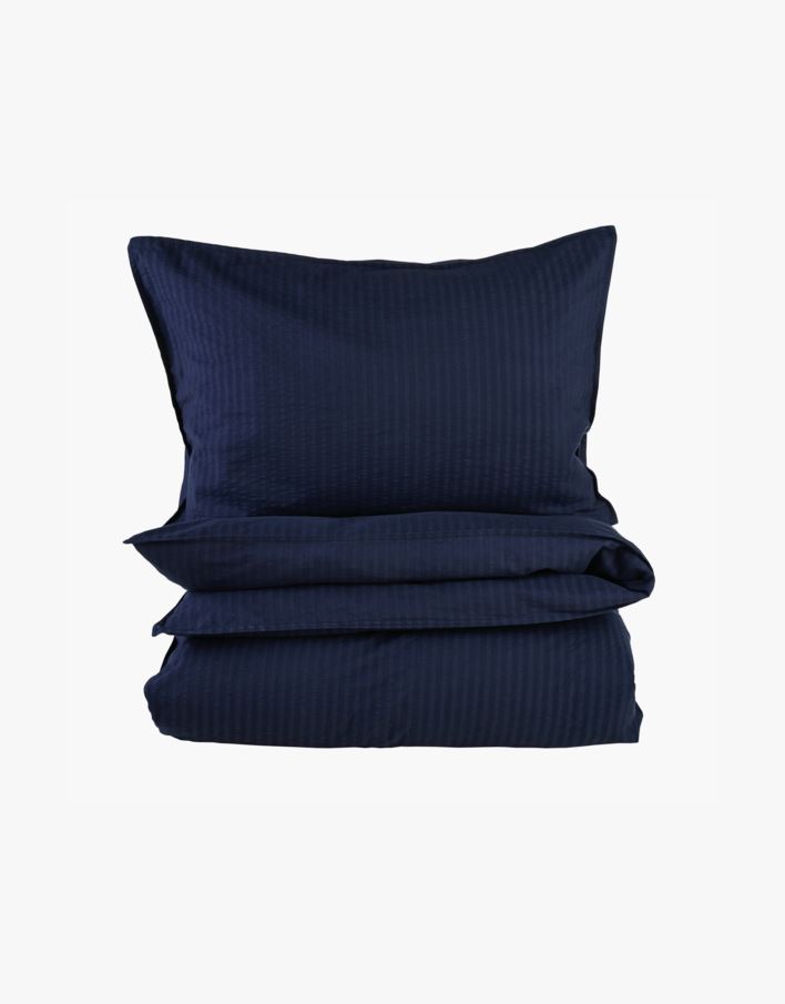 Krepp sengesett mørk blå - 200x220 cm mørk blå - 1