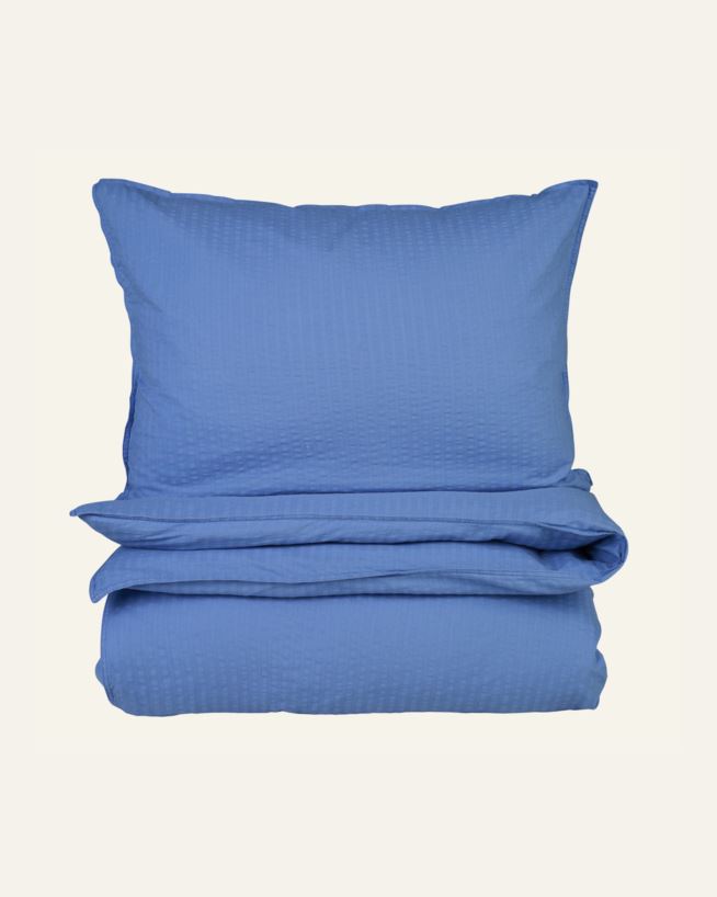 Krepp sengesett blå - 140x200 cm blå - 1