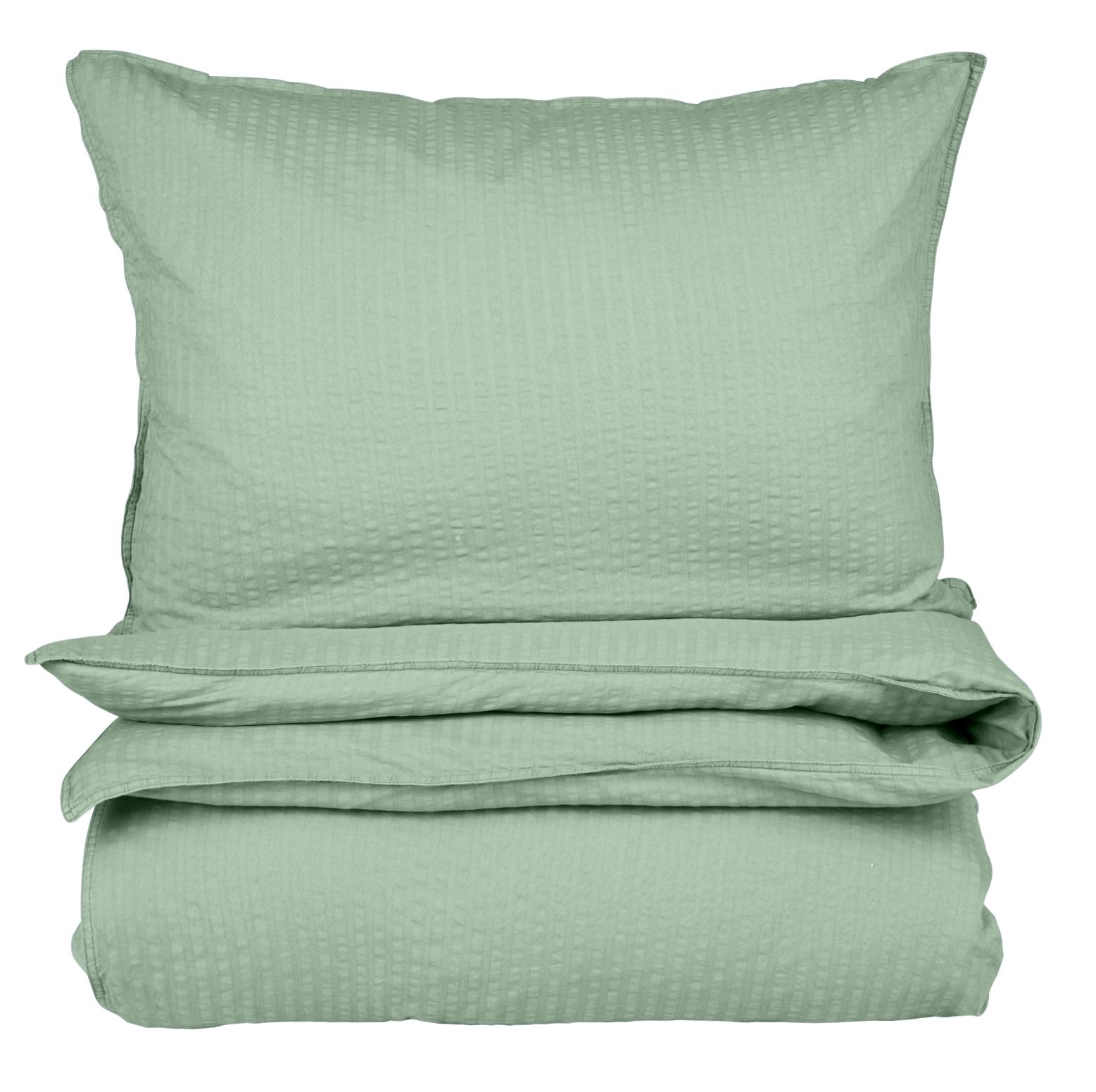 Krepp sengesett lys grønn - 140x200 cm lys grønn - 1