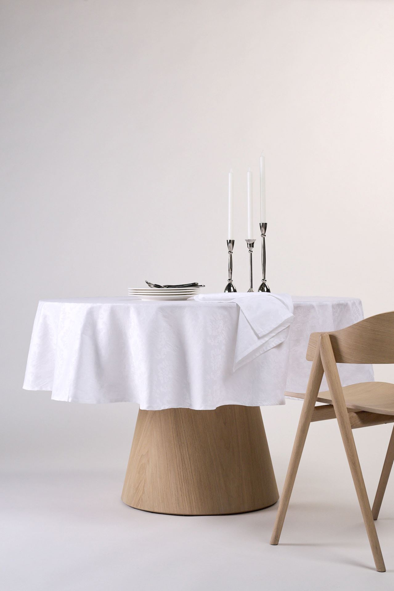 Belagt duk hvit - ø220 cm hvit - 1