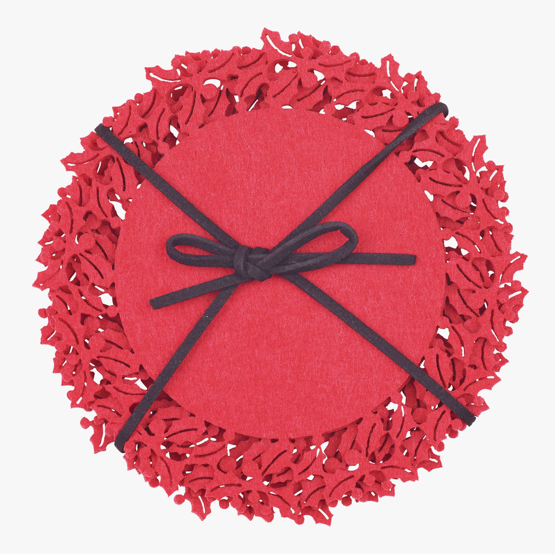 4 pk drikkebrikke rød - ø12 cm rød - 1