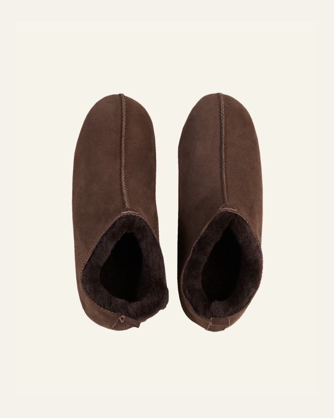 Skinntøfler mørk brun - 39 mørk brun - 1