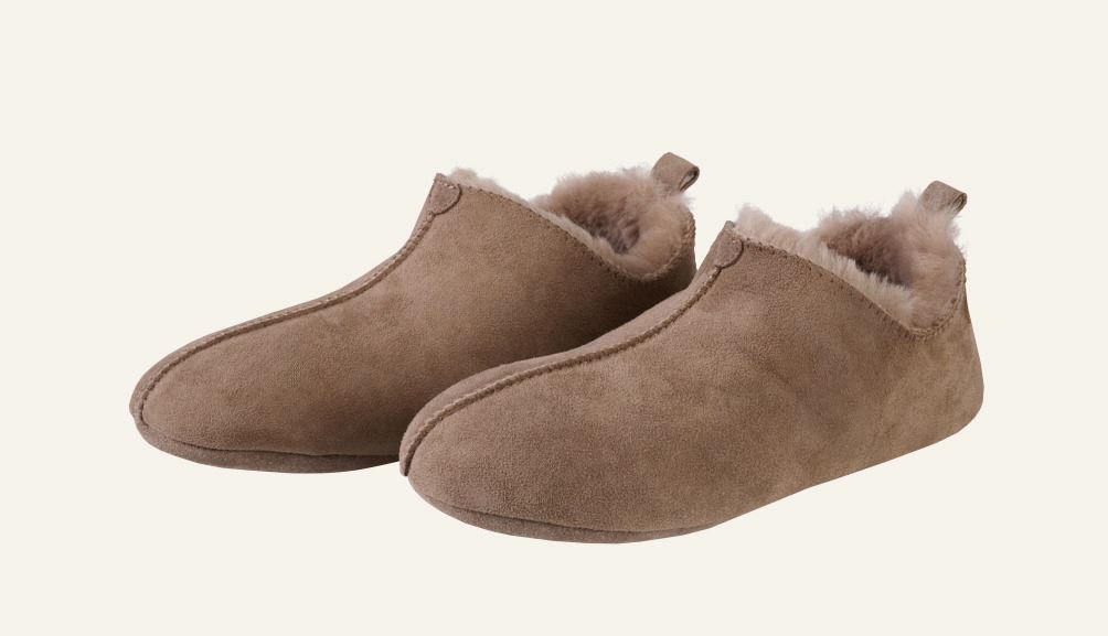 Skinntøfler sand - 3