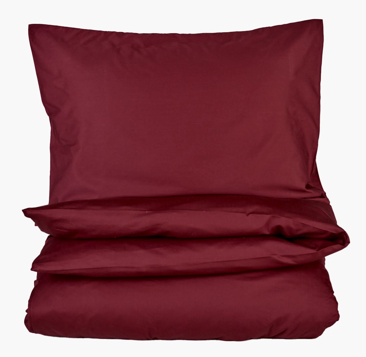 Sateng sengesett mørk rød - 140x200 cm mørk rød - 1