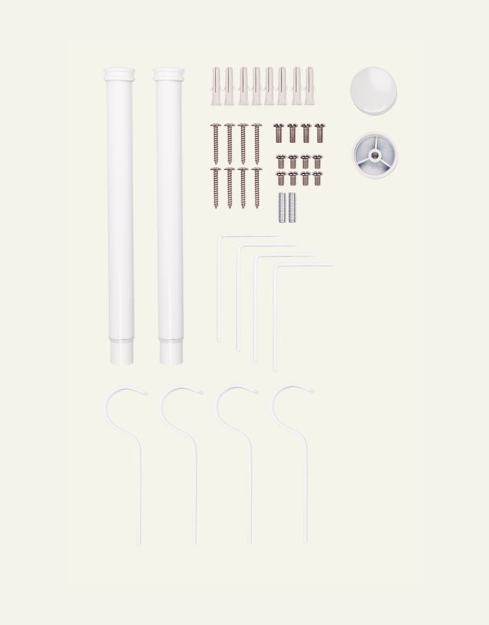 Gardinstang 2pk hvit - 2