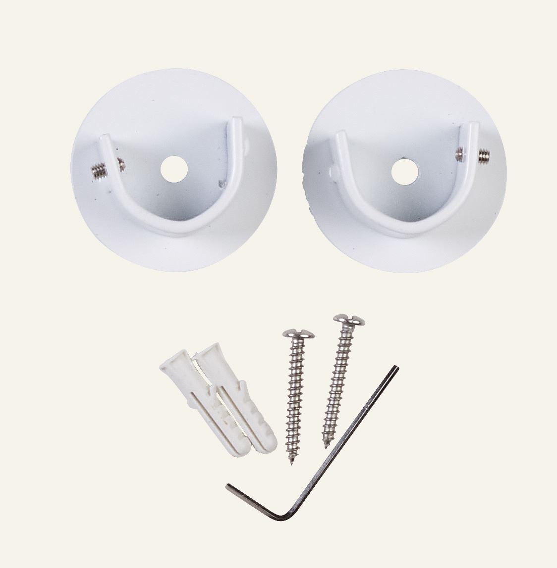 Innvendig fester for gardinstang hvit - 2