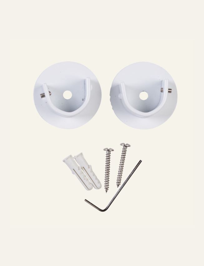 Innvendig fester for gardinstang hvit - 2