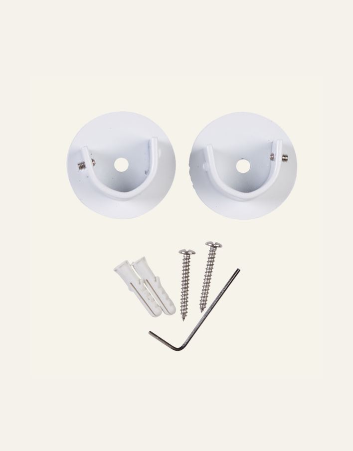 Innvendig fester for gardinstang hvit - 2