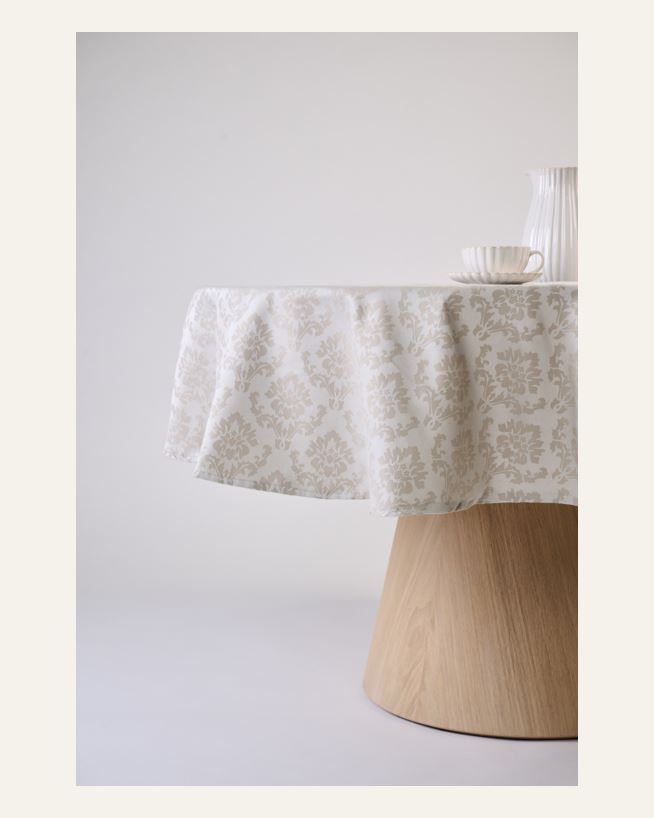 Belagt duk beige - ø180 cm beige - 1