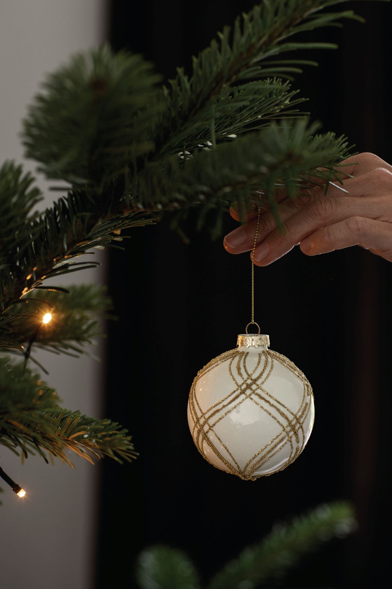 Julekule hvit - ø8 cm hvit - 1