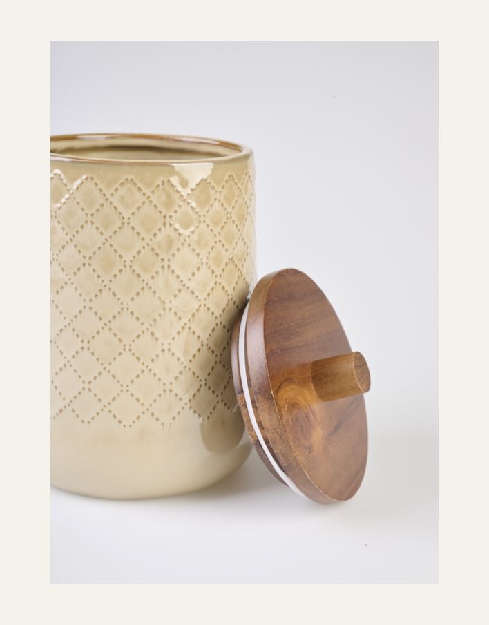 Oppbevaringskrukke beige - 2