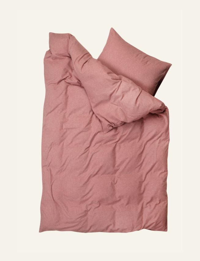 Garnfarget flanell sengesett gammelrosa - 3