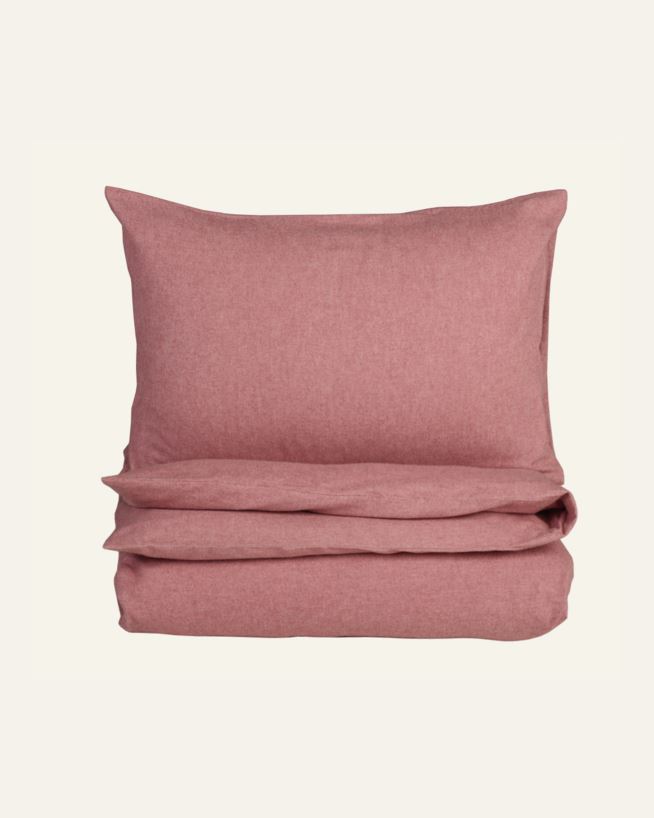Garnfarget flanell sengesett gammelrosa - 140x200 cm gammelrosa - 1