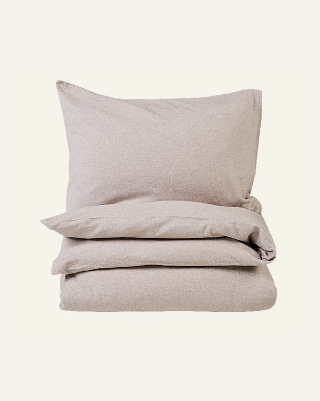 Garnfarget flanell sengesett sand - 140x220 cm sand - 1