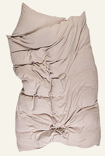Garnfarget flanell sengesett sand - 2