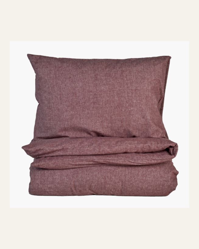 Garnfarget flanell sengesett burgunder - 200x220 cm burgunder - 1