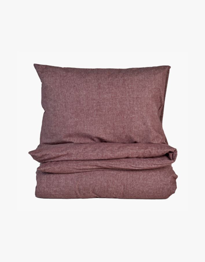 Garnfarget flanell sengesett burgunder - 140x220 cm burgunder - 1
