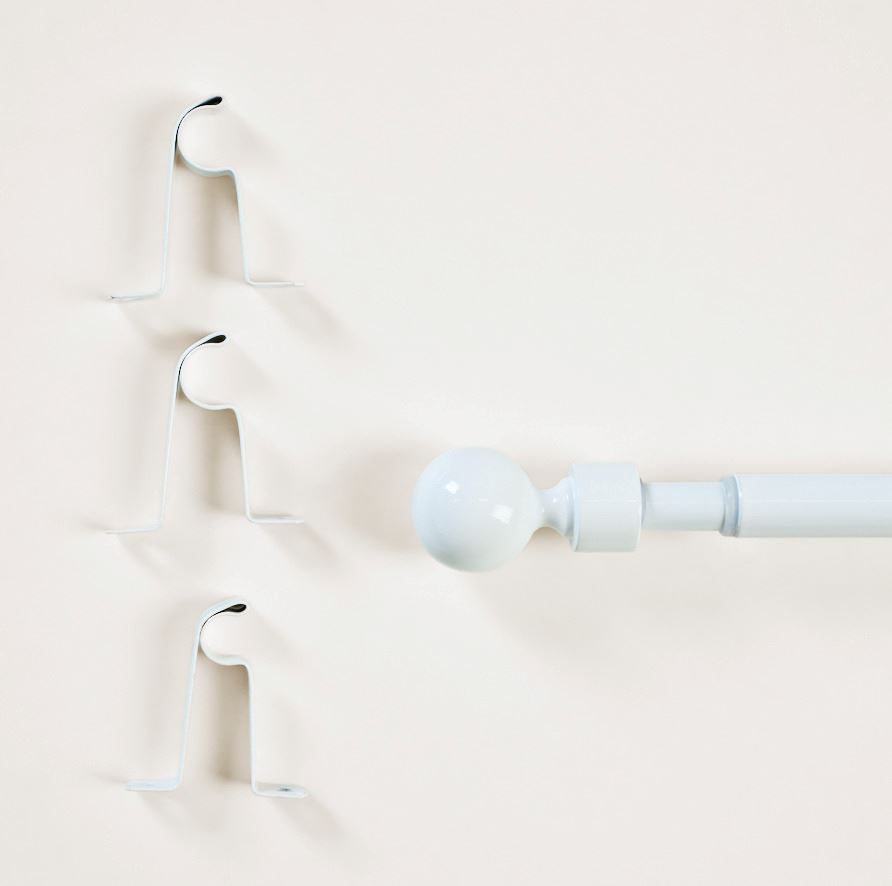 Gardinstang komplett hvit - 2