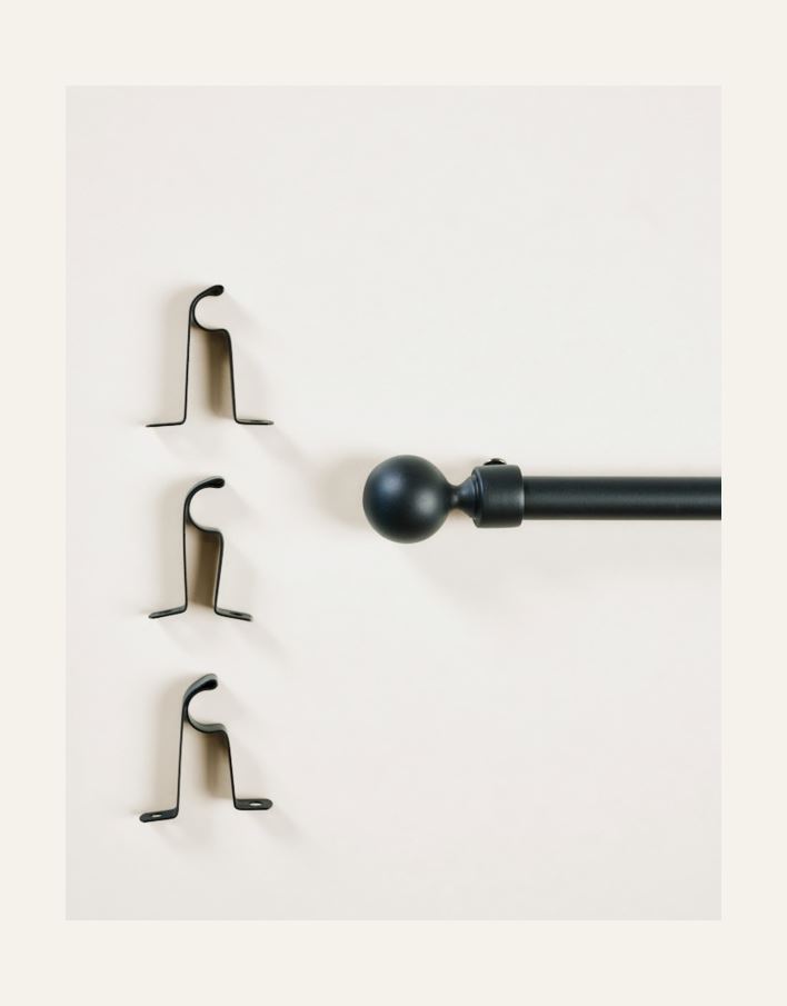 Gardinstang komplett svart - 3