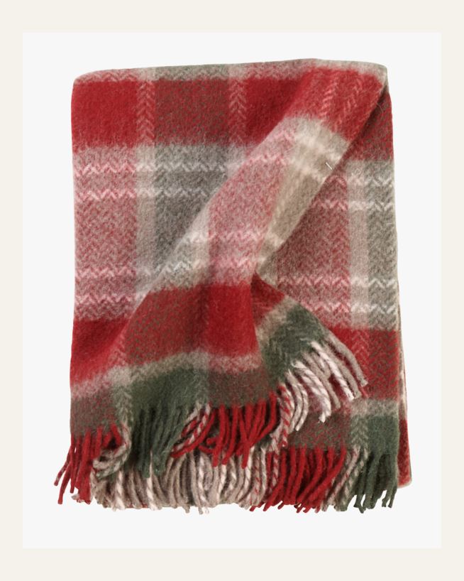 Ullpledd multi rød - 130x170 cm multi rød - 1