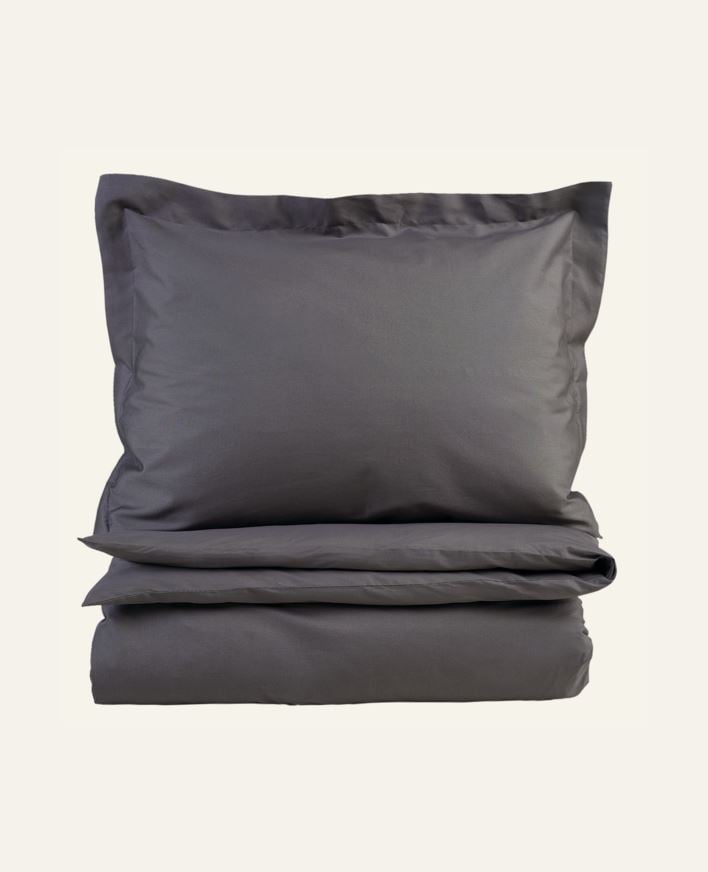 Percale sengesett mørk grå - 140x220 cm mørk grå - 1