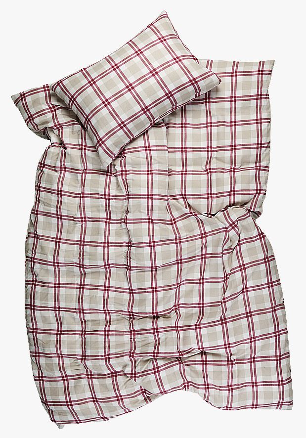 Flanell sengesett              rød - 2