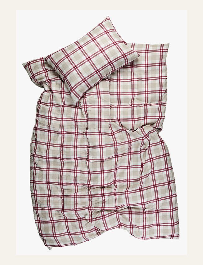 Flanell sengesett rød - 2