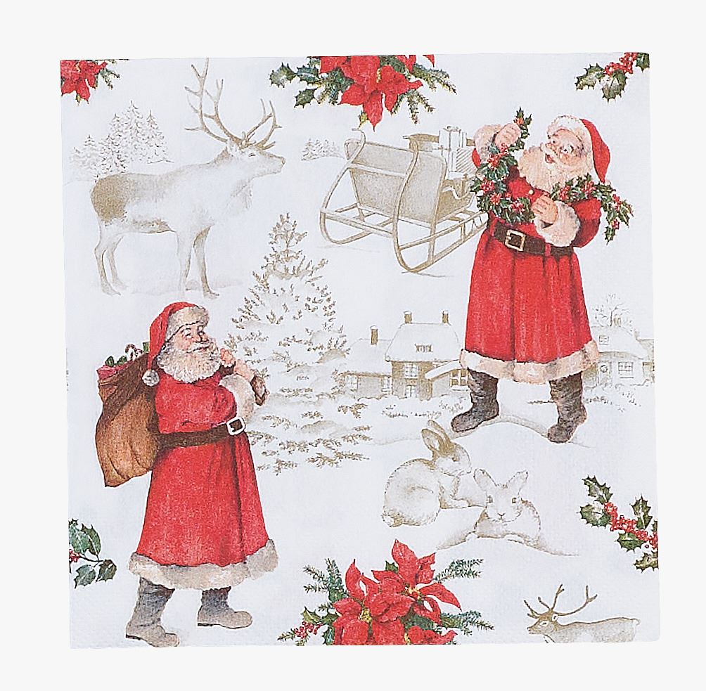 Papirservietter multi rød - 33x33 cm multi rød - 1