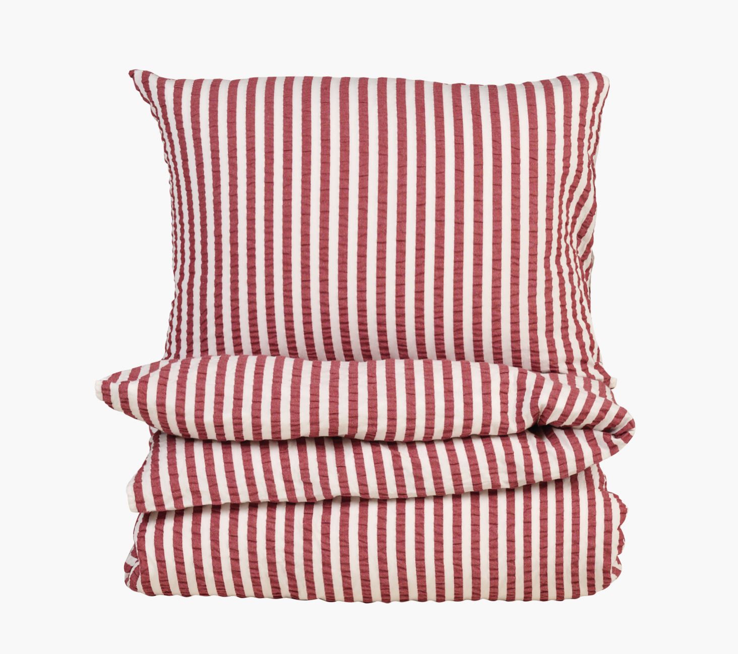 Krepp sengesett rød - 140x200 cm rød - 1