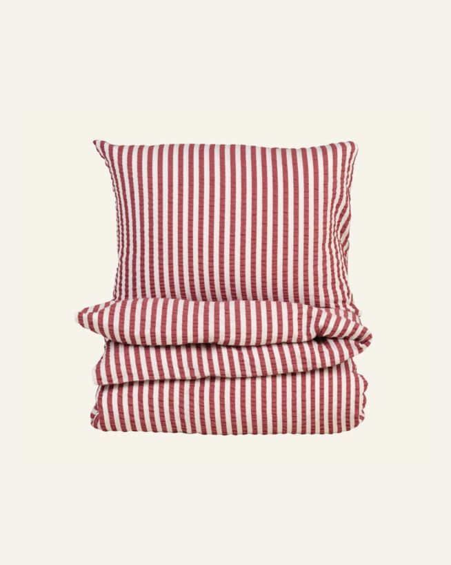Krepp sengesett rød - 140x220 cm rød - 1