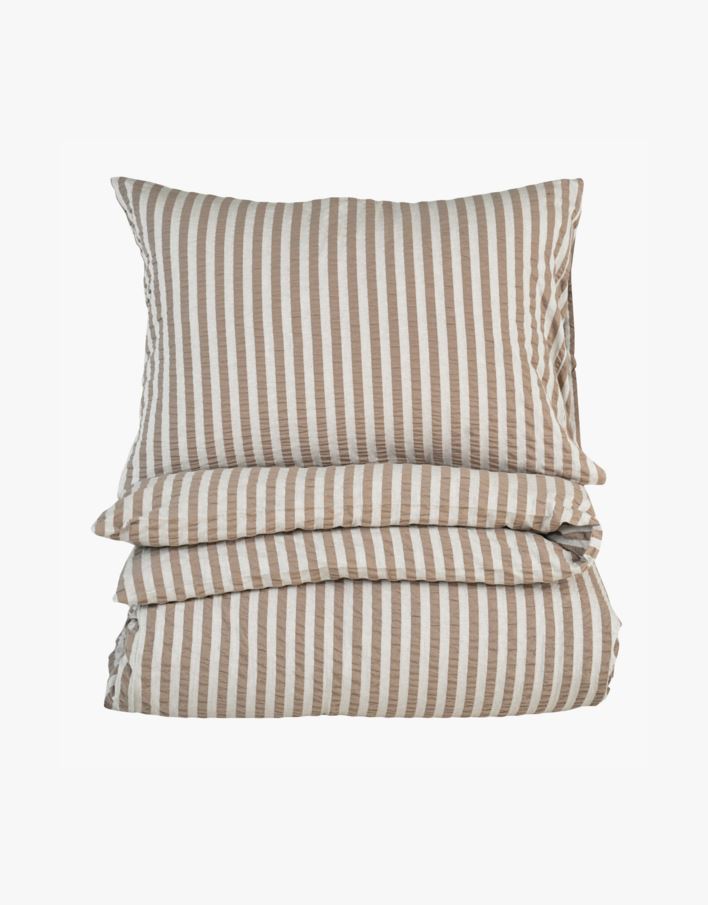 Krepp sengesett brun - 140x200 cm brun - 1