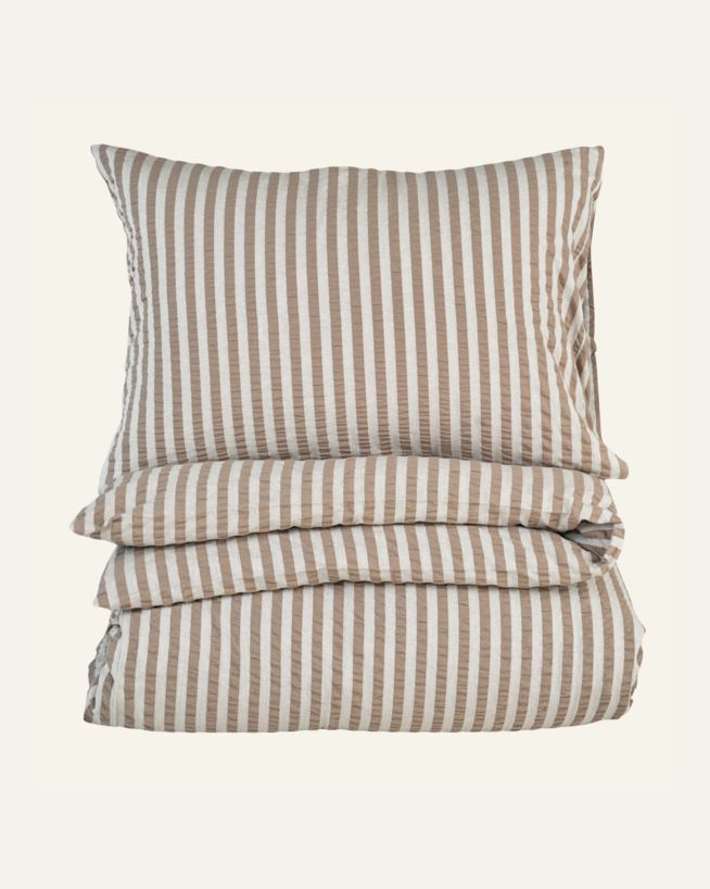 Krepp sengesett brun - 140x220 cm/50x70 cm brun - 1