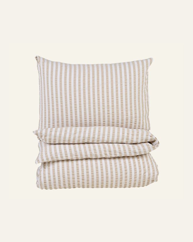 Krepp sengesett sand - 140x200 cm sand - 1