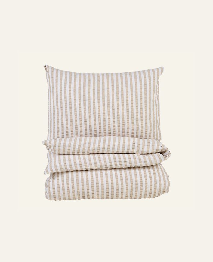 Krepp sengesett sand - 140x220 cm/50x70 cm sand - 1