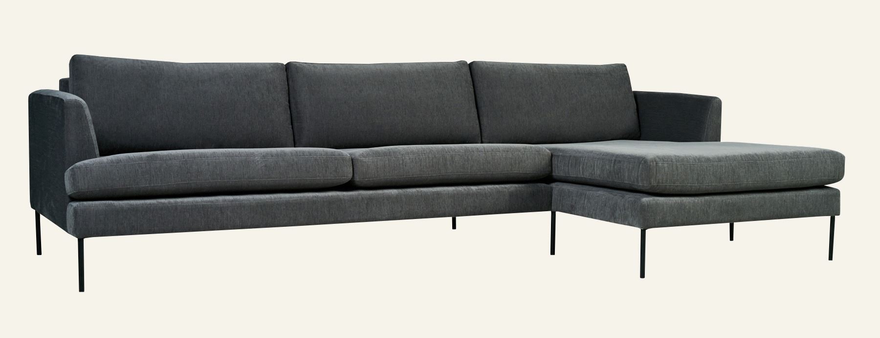 Sofa sjeselong høyre grå - 2