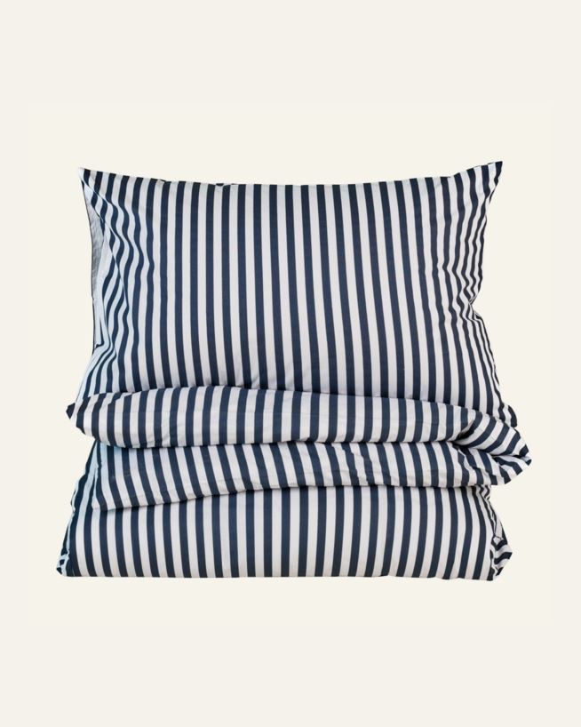 Bomull sengesett marineblå - 140x200 cm/50x70 cm marineblå - 1