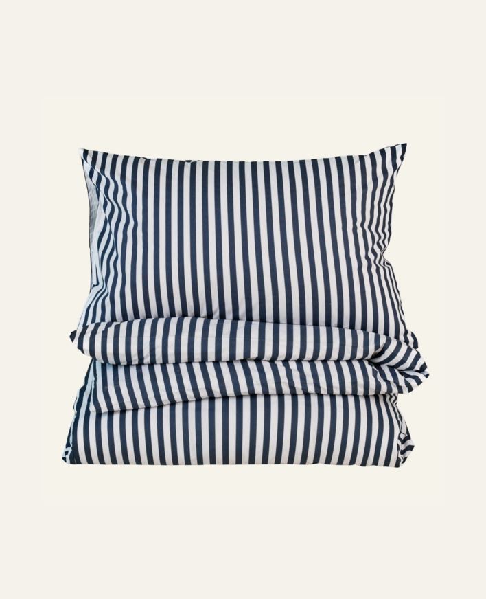 Bomull sengesett marineblå - 140x200 cm/50x70 cm marineblå - 1